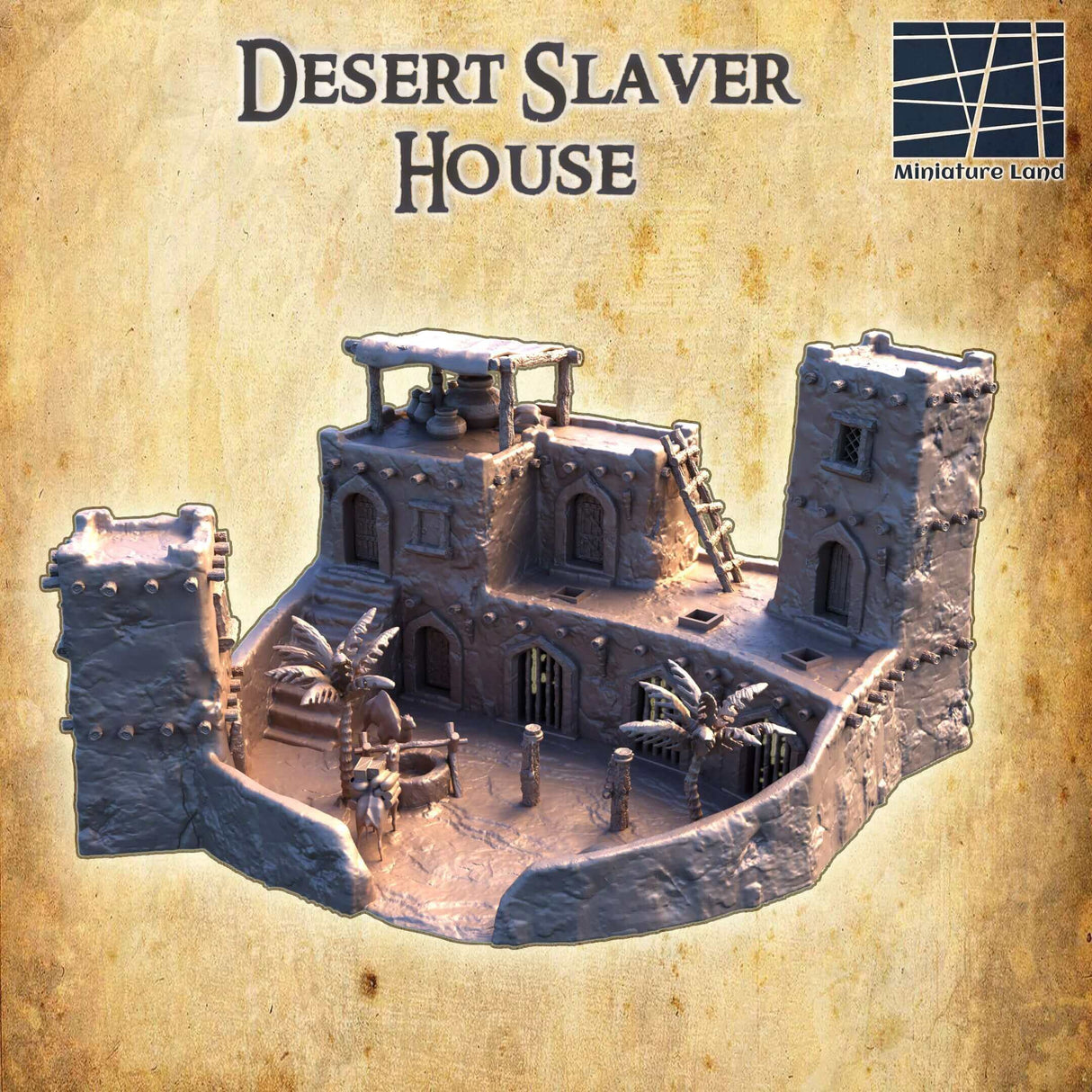 Wüstensklavenhaus in 28 MM Maßstab für Tabletop-Spiele