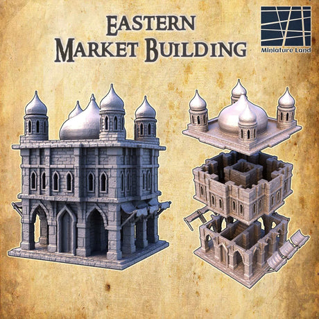 Östliches Marktgebäude im MiniatureLand Design für Tabletop-Spiele