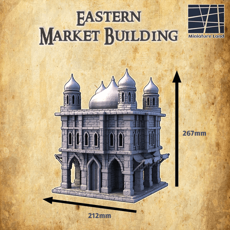Detailliertes FDM-gedrucktes östliches Marktgebäude
