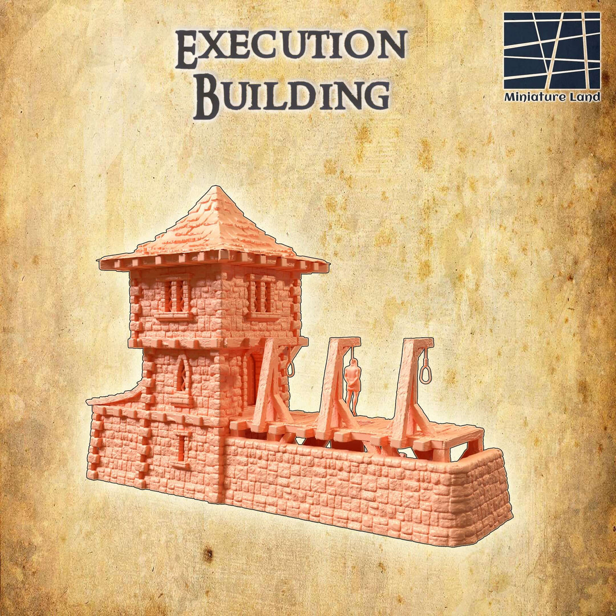 Düsteres Tabletop-Gebäude: Hinrichtungsgebäude mit Galgen