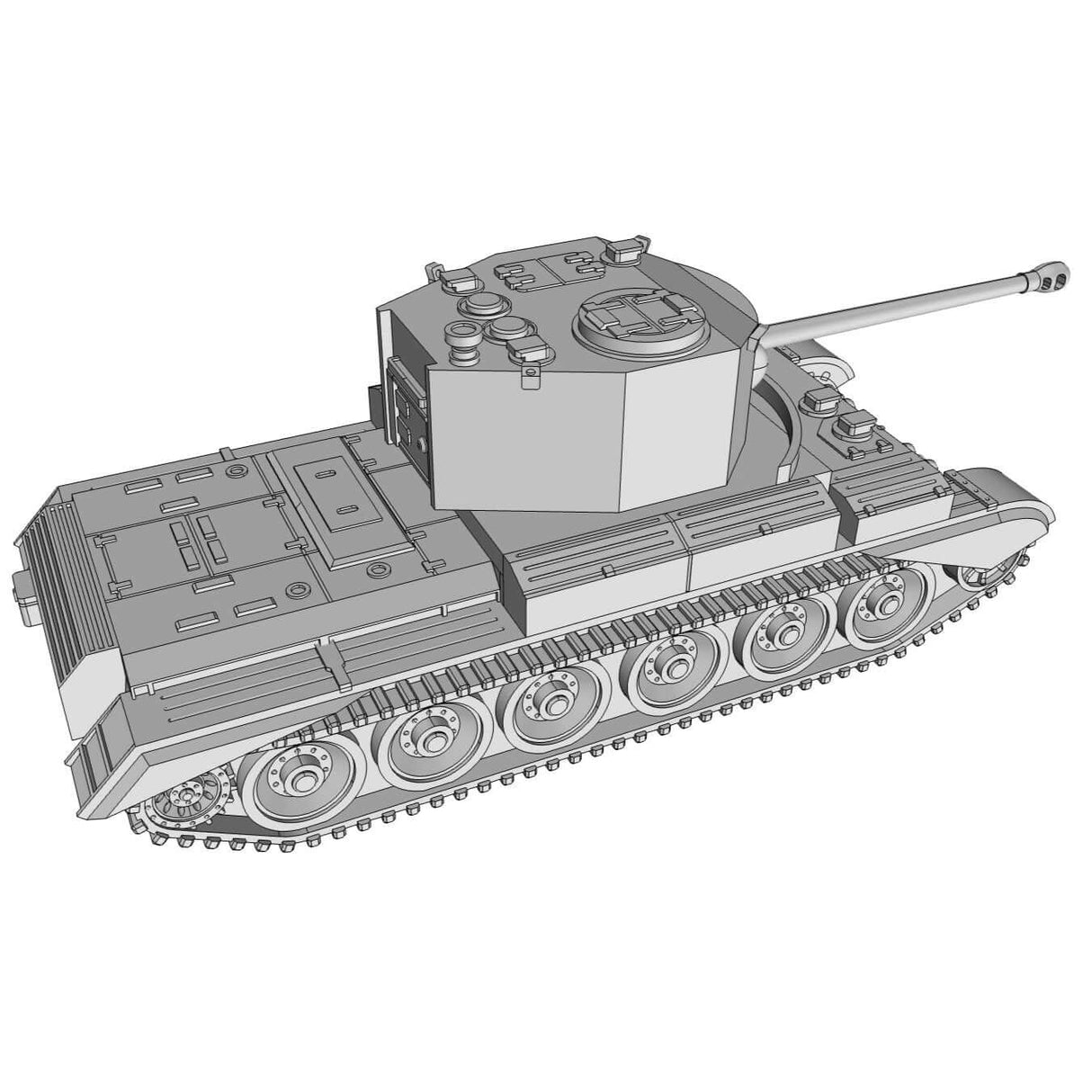 3D-Darstellung eines Challenger A30-Panzers aus dem Zweiten Weltkrieg, Großbritannien.