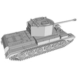 3D-Darstellung eines Challenger A30-Panzers aus dem Zweiten Weltkrieg, Großbritannien.
