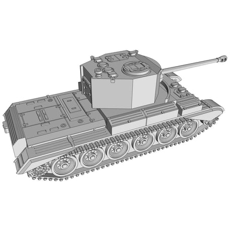 3D-Darstellung eines Challenger A30-Panzers aus dem Zweiten Weltkrieg, Großbritannien.