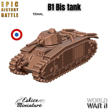 B1 bis Panzer Miniatur im 15mm Maßstab zum Selbstbemalen