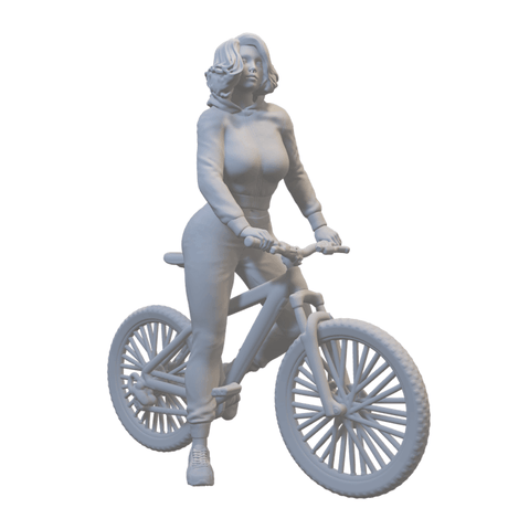 Mountainbike-Abenteurerin Miniaturfigur mit Bike für Diorama