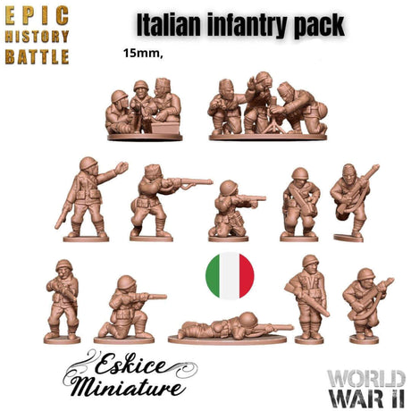 Italienisches Infanterie-Squad Miniatur-Set für WWII Spiele