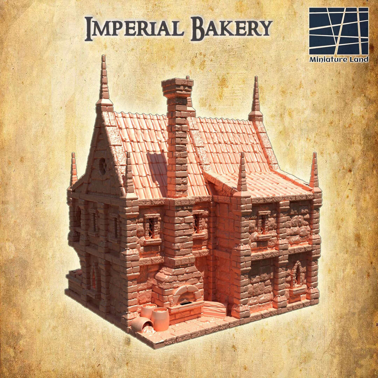 Kunstvolle Details der 3D-gedruckten Kaiserlichen Bäckerei Gelände