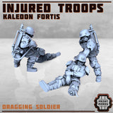 Individuell modellierte, verwundete Soldaten der Kaledon Fortis für Tabletop-Spiele