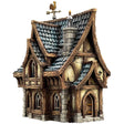 Mittelalterliches Cottage mit detaillierter Holz- und Steinarchitektur
