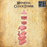 Detailgetreuer FDM-Druck des mittelalterlichen Uhr Turms von Miniature Land