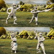 Halbling-Kämpfer-Forke-Messer-Verteidigung-Tabletop-Figuren