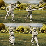 Halbling-Kämpfer-Forke-Messer-Verteidigung-Tabletop-Figuren