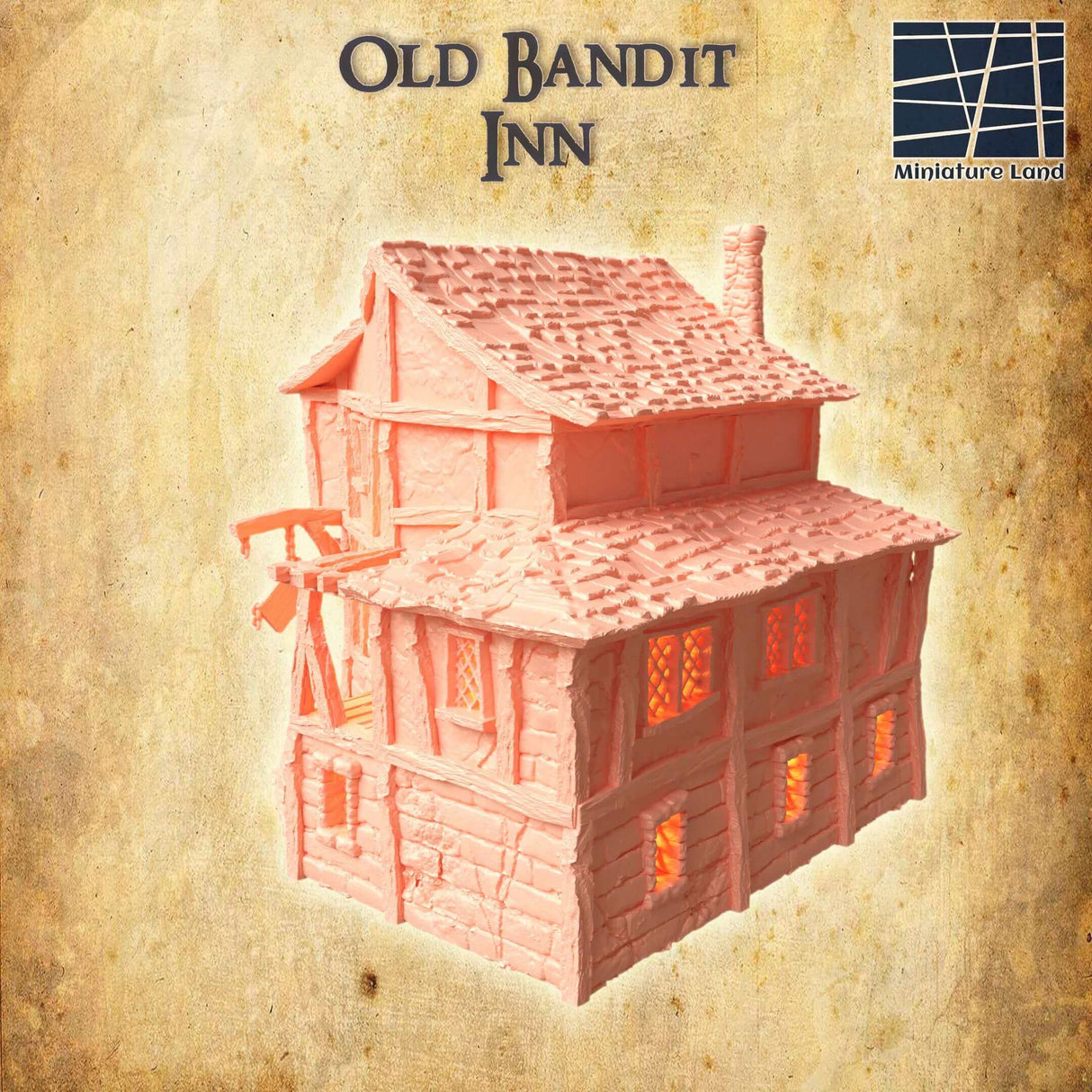 Altes Bandit Inn im 28 MM Maßstab für Tabletop-Spiele