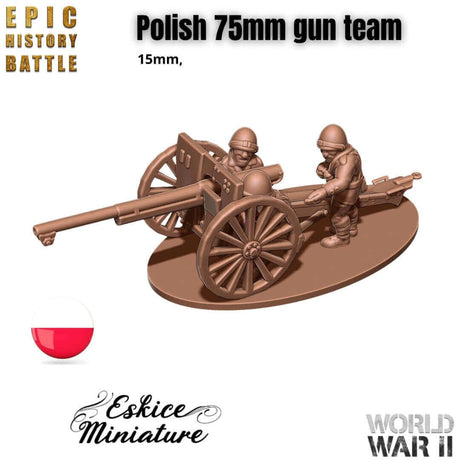 75mm Geschütz Miniatur für polnische WWII Armee