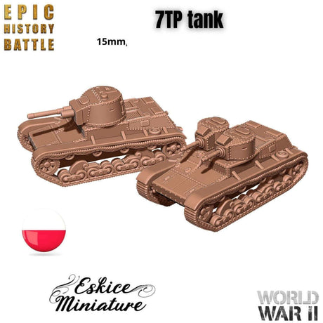 7TP Panzer Miniatur-Set für polnische WWII Armee