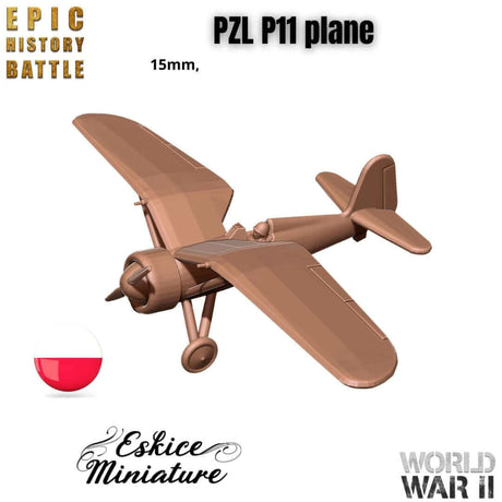 PZL P.11 Jäger Miniatur für polnische WWII Luftwaffe