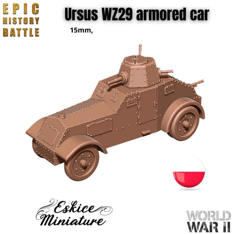 Ursus WZ29 gepanzertes Fahrzeug Miniatur für polnische WWII Armee