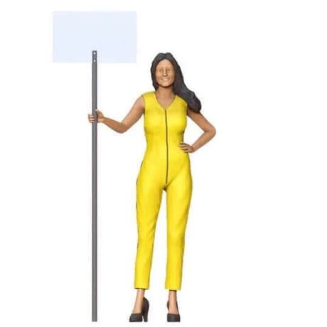 Detailreiche Grid Girl Figur für Modellbau und Dioramen