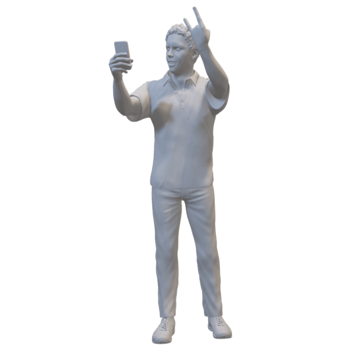 Zeitgeist-Selfie Miniaturfigur in moderner Szene