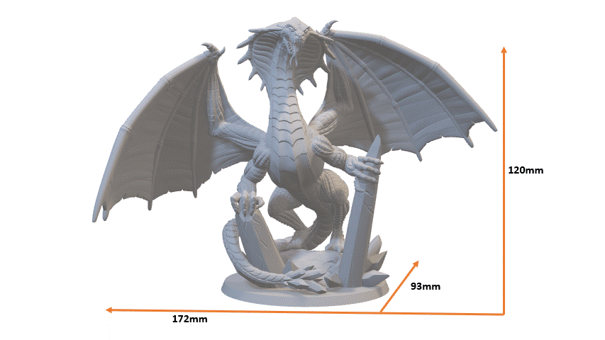 Kristalldrache mit Schlangenkopf - Fantasy Miniatur