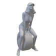 3D-gedrucktes Pit Girl sitzend auf Rennreifen für Dioramen