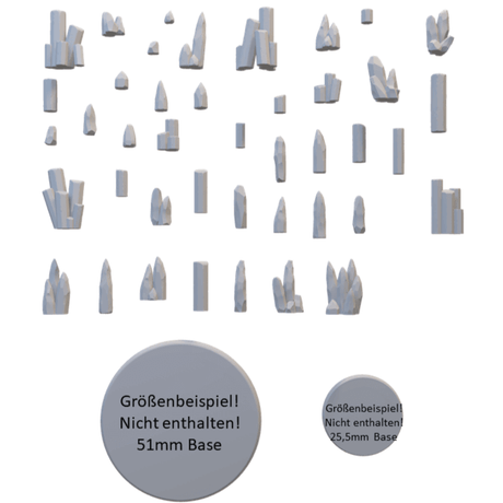 Vielfältige Kristallformen im 3D SLA-Druck