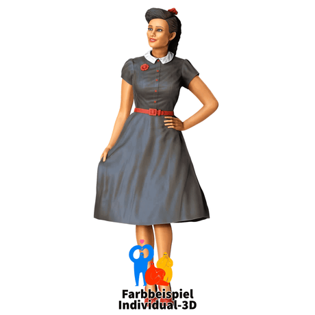 Rockabilly Style 1 von 4 (Frau) | Miniaturfigur für Dioramen in Farbe