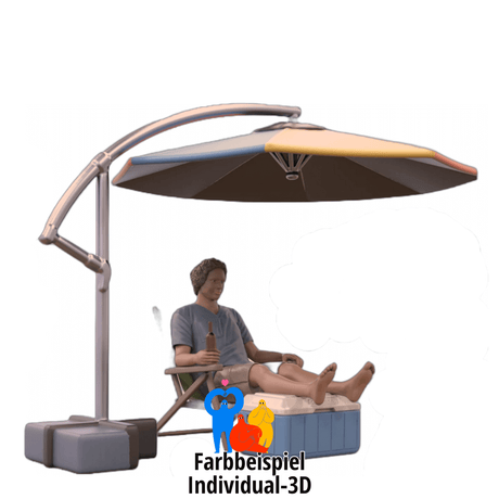 Mann auf einem Sonnenstuhl 3D gedruckte Miniatur