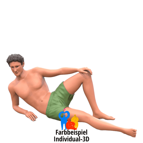 Mann in Badehose liegend - Miniaturfigur für Dioramen