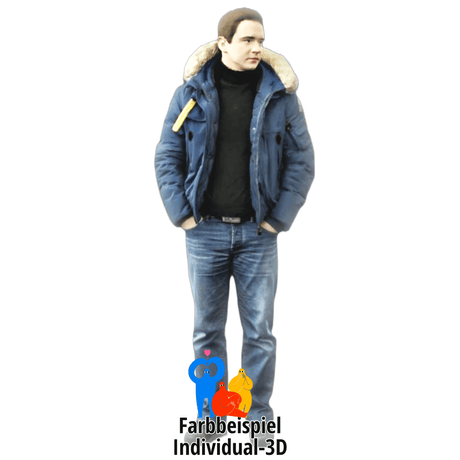 3D Miniatur Mann in Winterjacke