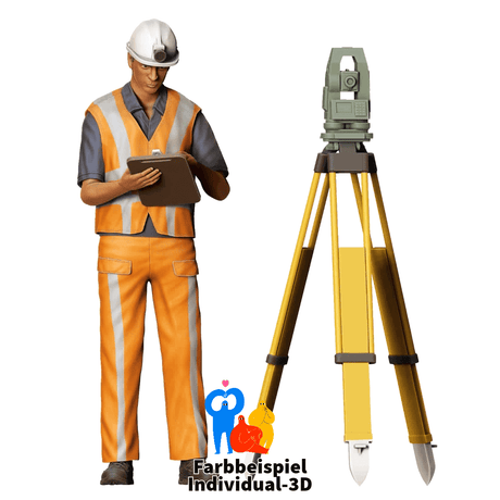 Landvermesser Miniaturfigur - Erste von 3 Miniaturen in Farbe