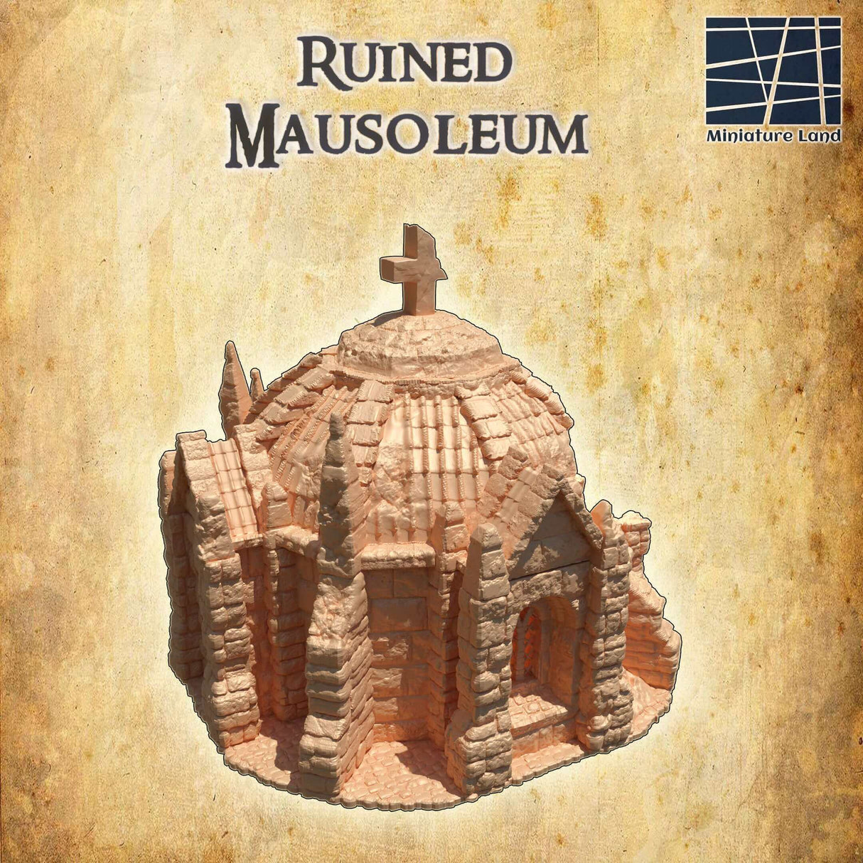 FDM-gedrucktes Zerstörtes Mausoleum von Miniature Land