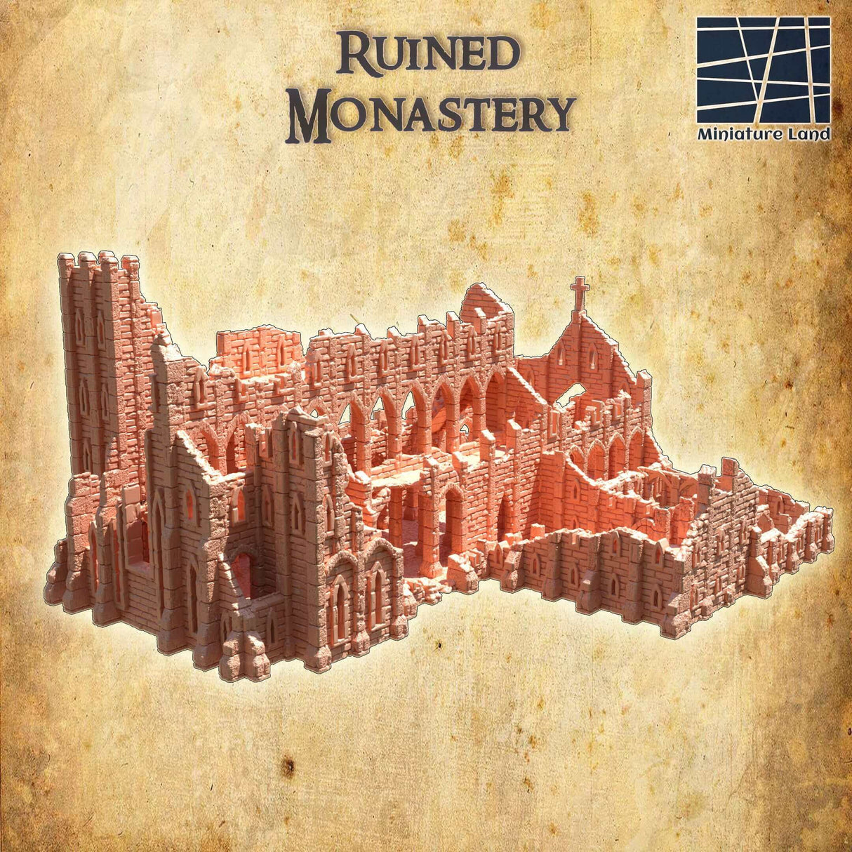 Beispiel für eine Spielrunde mit dem Ruined Monastery Tabletop-Terrain
