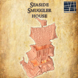 Abenteuerreiches Geländestück - Seaside Smuggler House, zum Selbstbemalen für Tabletop-Spiele