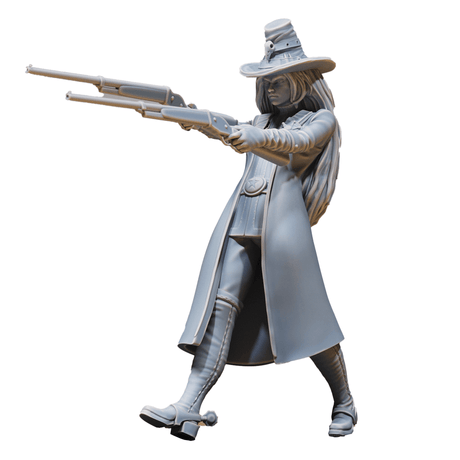 Wild West Sheriff Showdown Miniaturfigur in Aktion, bereit zum Anmalen