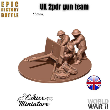 2-Pfünder-Geschütz Miniatur für britische WWII Armee