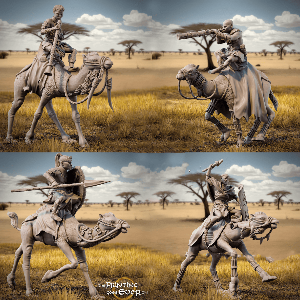 Vielseitiges Set von Kamelreiter-Miniaturen - bereichert jedes Tabletop Game