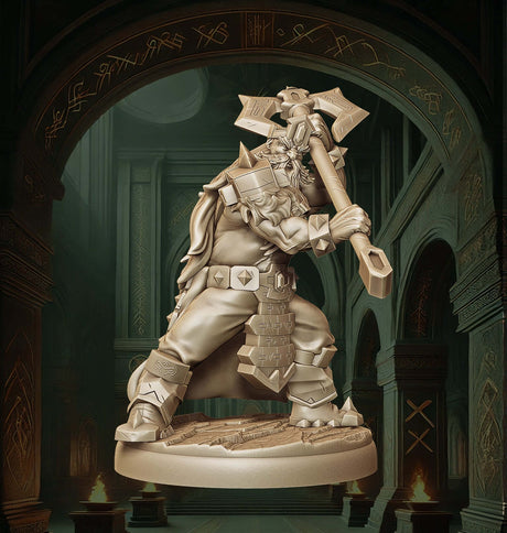 Hochdetaillierte Zwergen-Krieger Miniatur für Warhammer

