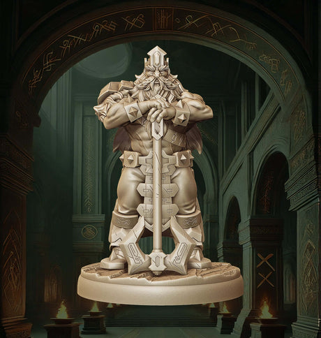 Tabletop-Figur Zwergen-Krieger mit massiver Kriegsaxt


