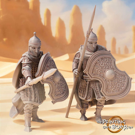 Hochdetaillierte 3D SLA gedruckte Easterner-Spearmen Miniaturfiguren