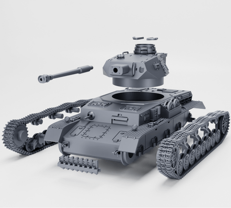 Modell eines Panzer IV Ausf. G mit 7,5 cm KwK 40 und Winterketten, detailreich auf weißem Hintergrund.