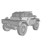 Daimler Dingo Mk II Modell 1:56, britisches Spähfahrzeug im Miniaturformat für WWII Tabletop Wargames.