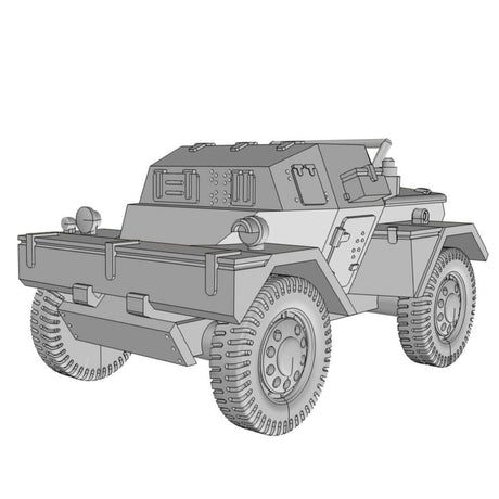 Daimler Dingo Mk II Modell 1:56, britisches Spähfahrzeug im Miniaturformat für WWII Tabletop Wargames.