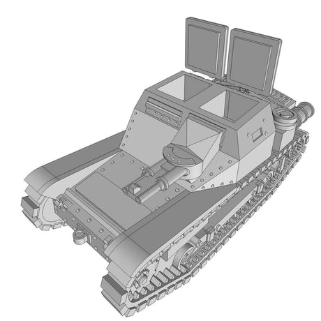 Italienischer L3/33 Panzer mit offener Luke in Miniatur für Wargaming