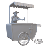 Eisverkäuferin Miniaturfigur mit Wagen