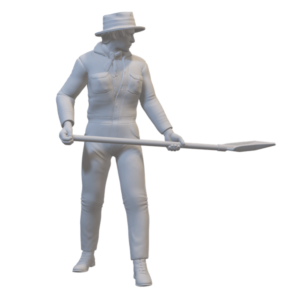 Detailreiche Figur eines Heizers mit Hut im Maßstab 1:64