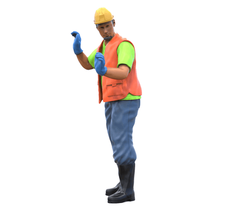 Detailreiche Miniaturfigur von Bauarbeiter zum Selbstbemalen