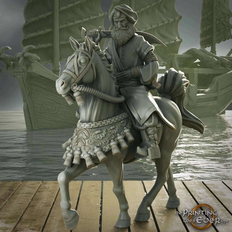 King Of Pirates Mounted Miniatur - Majestätische Tabletop Miniatur des berittenen Piratenkönigs