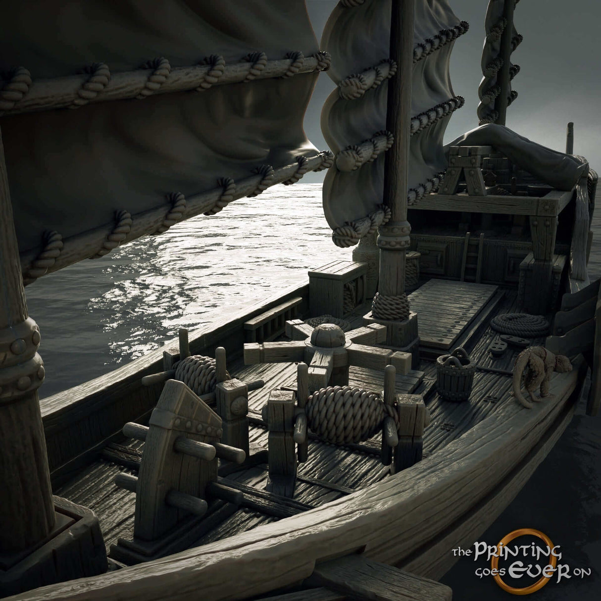 Hochwertige Zubehörteile zur individuellen Gestaltung des Riesen-Junk-Schiffs für Tabletop-Piratenspiele