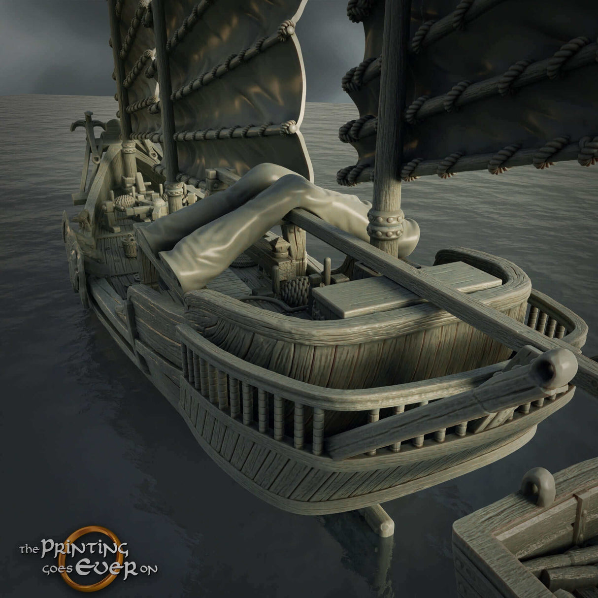 Riesen-Junk-Schiff im Maßstab 28mm Heroic für Piraten Tabletop-Spiele, aus Deutschland